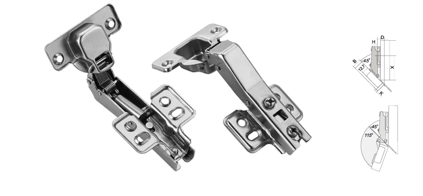 45 Concealed Hinge, 45 degree，Hydraulic soft Closing